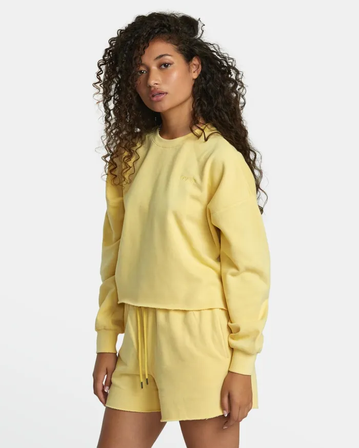 RVCA Tops Sunday Test Drive Peached Sweatshirt Golden 8211 Women