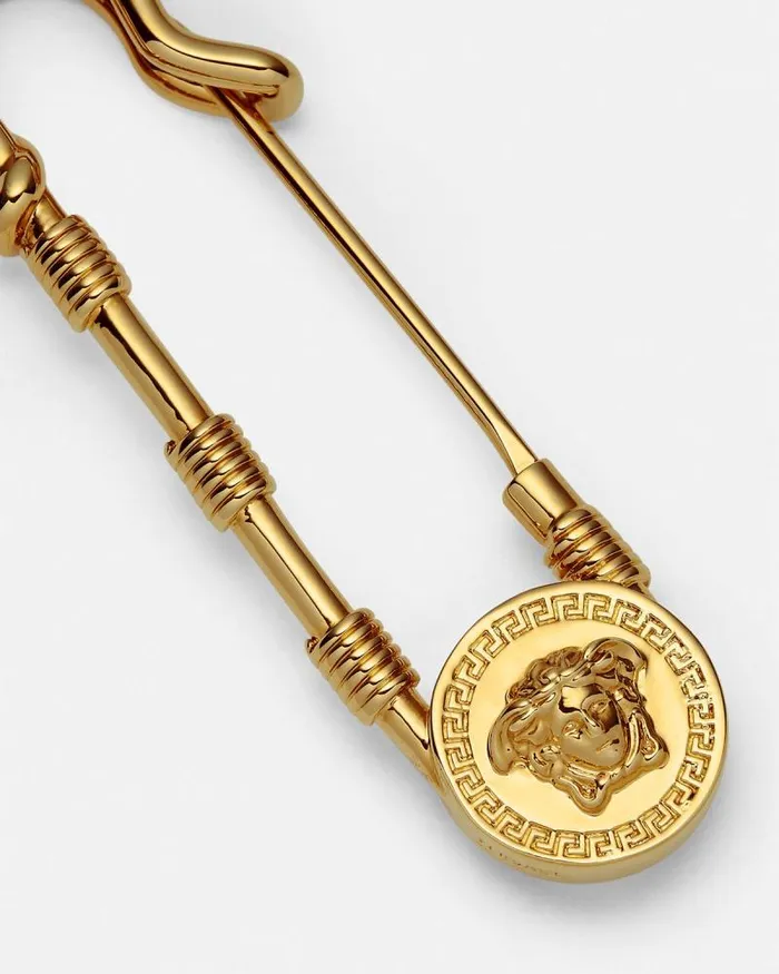 Safety Pin Brooch Light Gold Women Versace Brooches