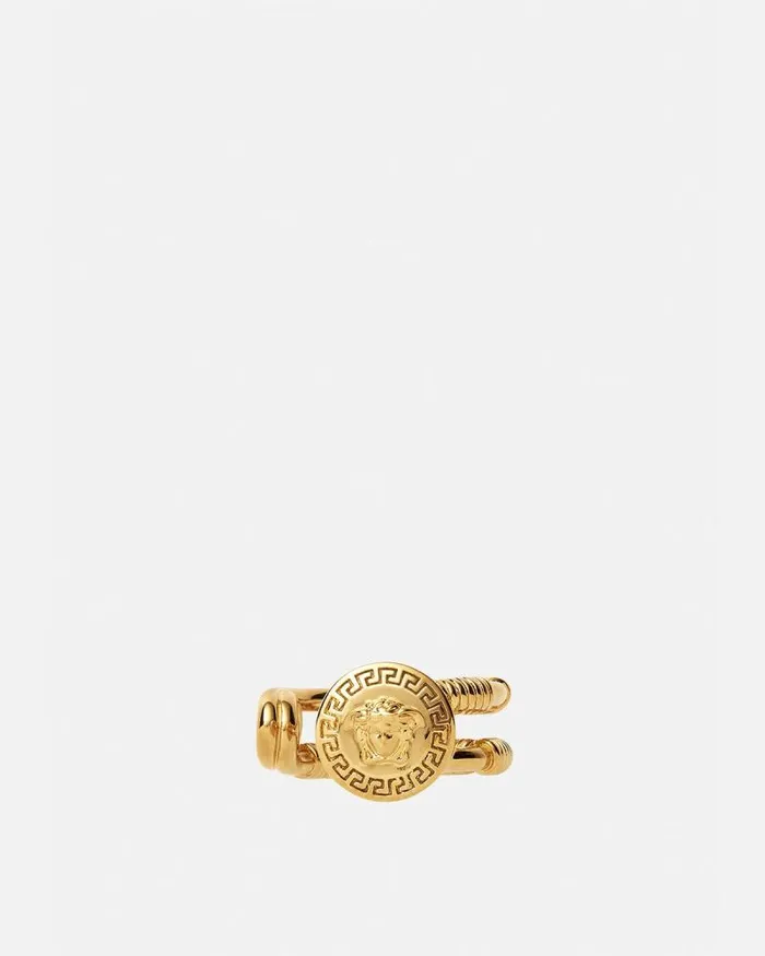 Safety Pin Ring Light Gold WomenMen Versace Rings