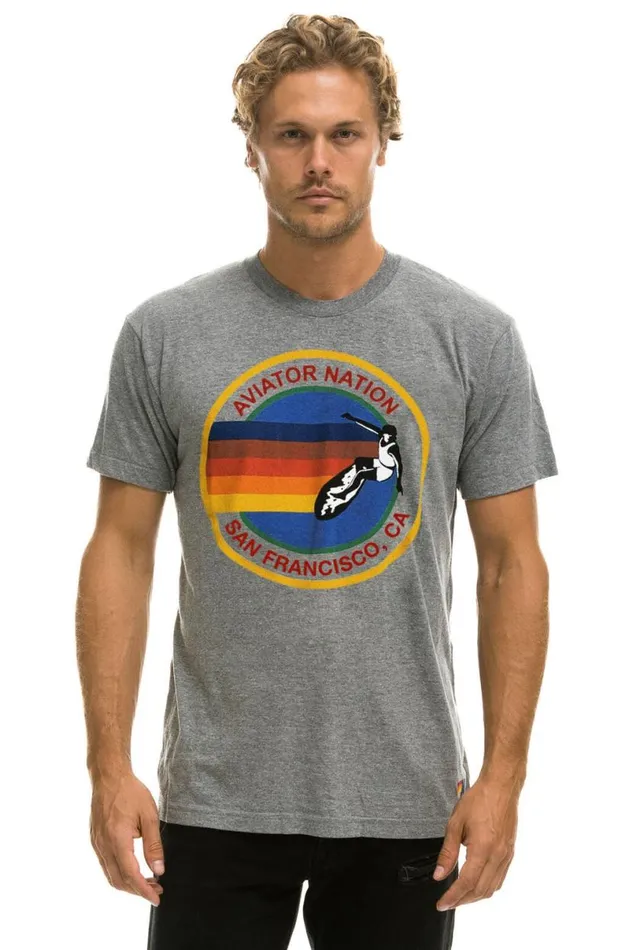 San Francisco Tee 8211 Heather Grey WomenMen Aviator Nation Tees