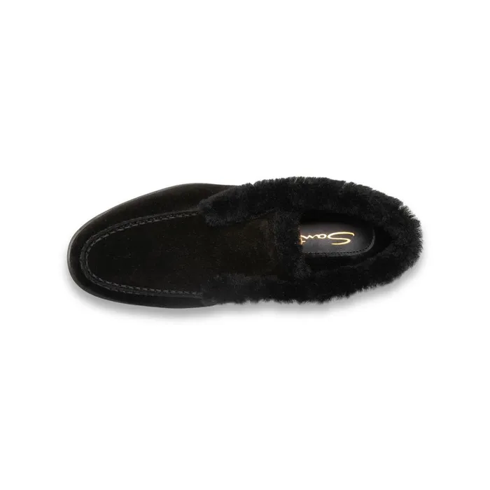 Santoni Black Suede Desert Boot With Fur Women Boots and Ankle Boots