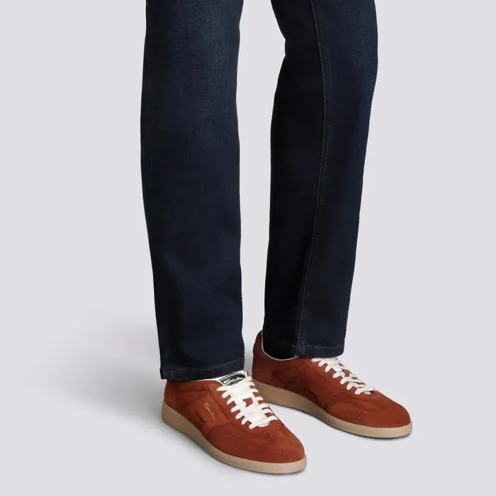 Santoni Brown Suede Dbs Oly Sneaker Men Sneakers