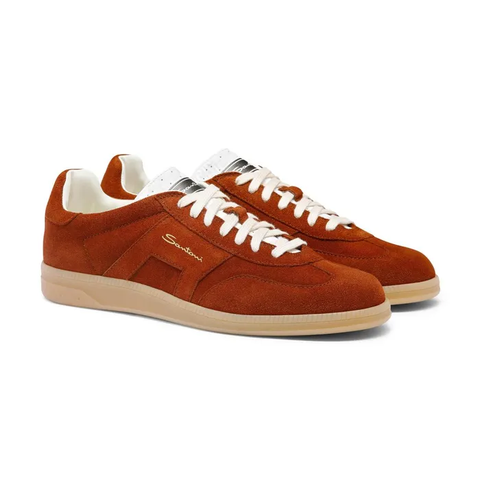 Santoni Brown Suede Dbs Oly Sneaker Men Sneakers
