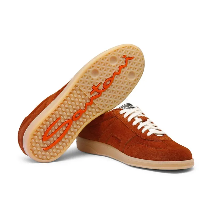 Santoni Brown Suede Dbs Oly Sneaker Men Sneakers