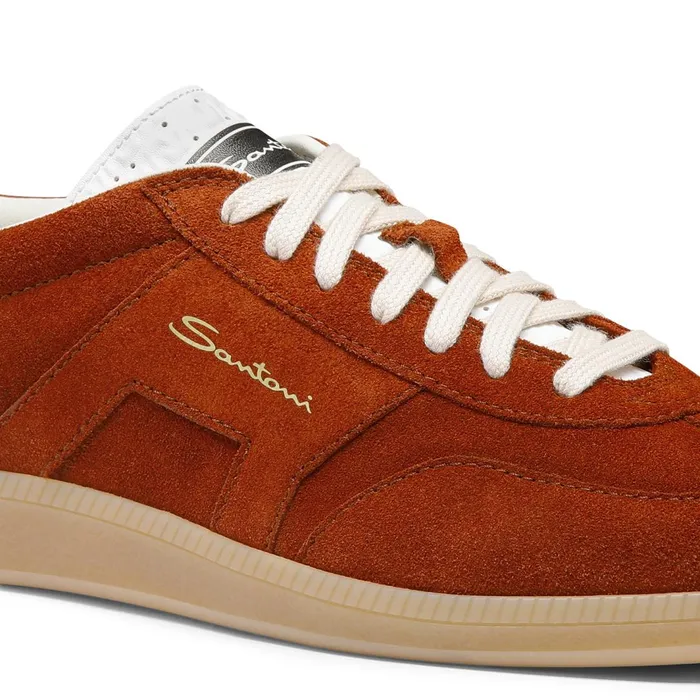 Santoni Brown Suede Dbs Oly Sneaker Men Sneakers
