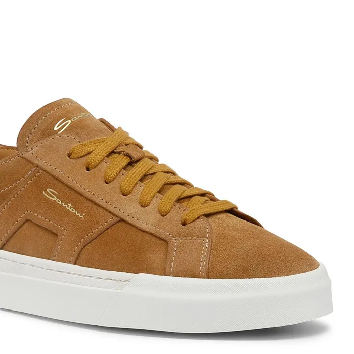 Santoni Brown Suede Double Buckle Sneaker Men Sneakers