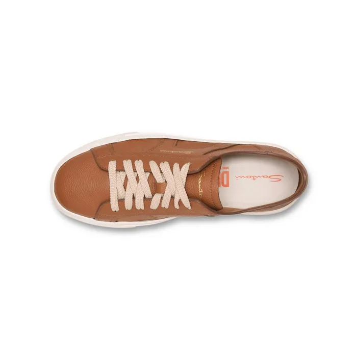 Santoni Brown Tumbled Leather Double Buckle Sneaker Women Sneakers