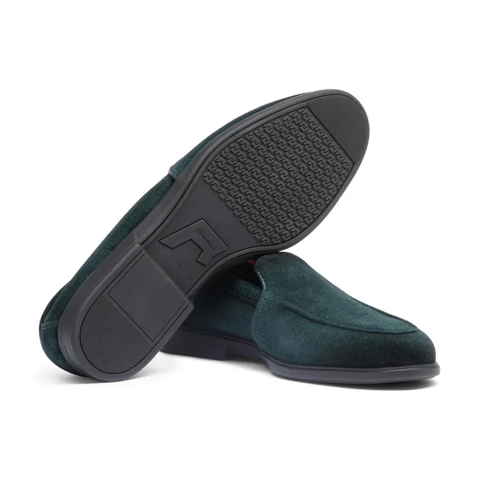 Santoni Dark Green Suede Loafer Men Loafers