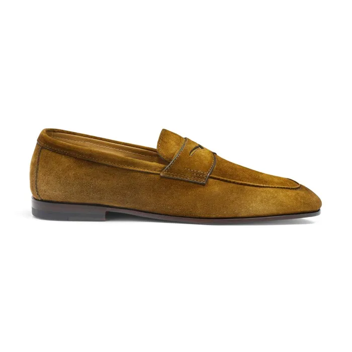 Santoni Green Suede Carlo Loafer Men Loafers
