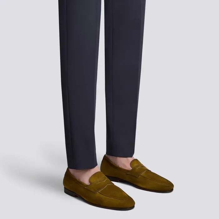 Santoni Green Suede Carlo Loafer Men Loafers
