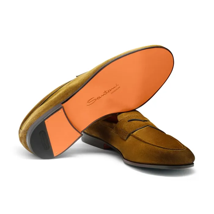 Santoni Green Suede Carlo Loafer Men Loafers