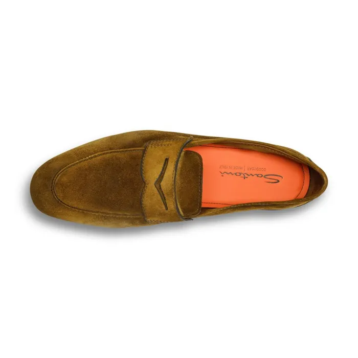 Santoni Green Suede Carlo Loafer Men Loafers