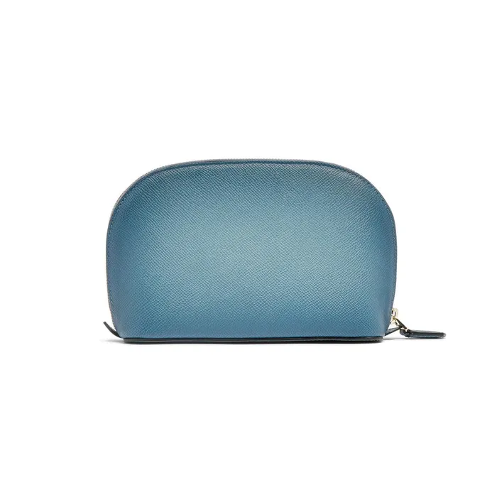 Santoni Light Blue Saffiano Leather Pouch MenWomen Small Leather Goods
