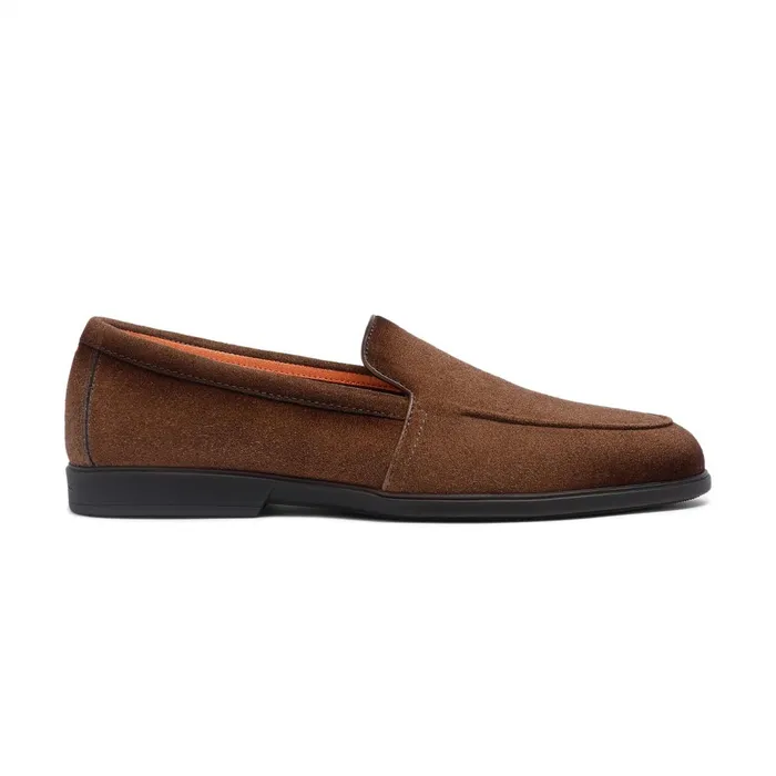 Santoni Light Brown Suede Loafer Men Loafers