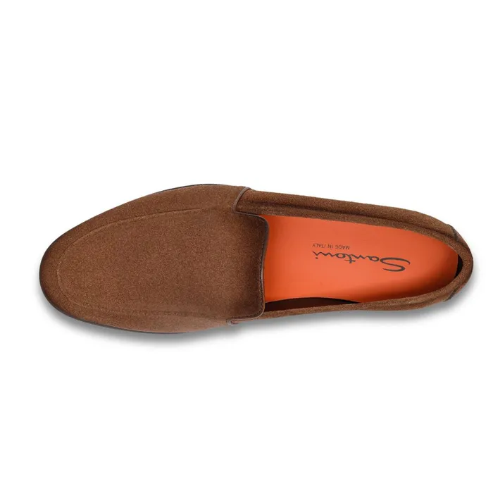 Santoni Light Brown Suede Loafer Men Loafers