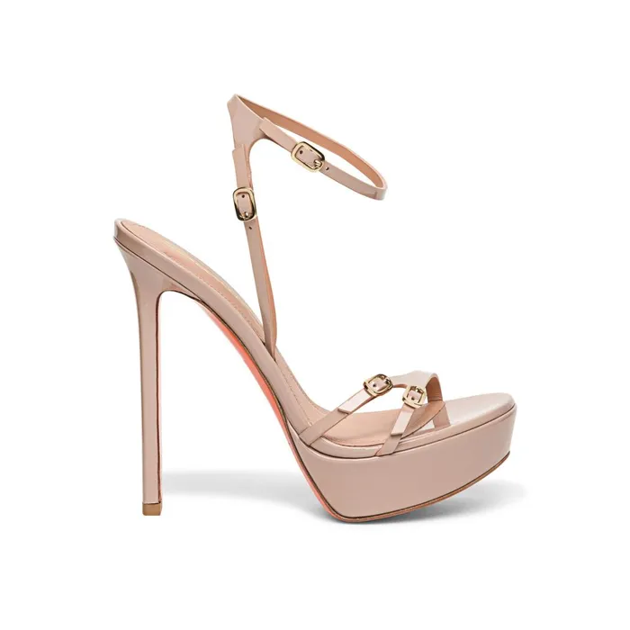 Santoni Pink Patent Leather HighHeel Sandal Women Sandals