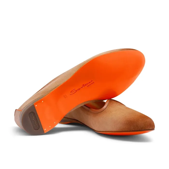 Santoni Pink Suede Loafer Women Loafers