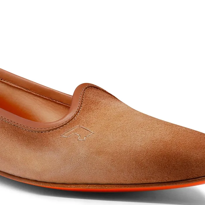 Santoni Pink Suede Loafer Women Loafers