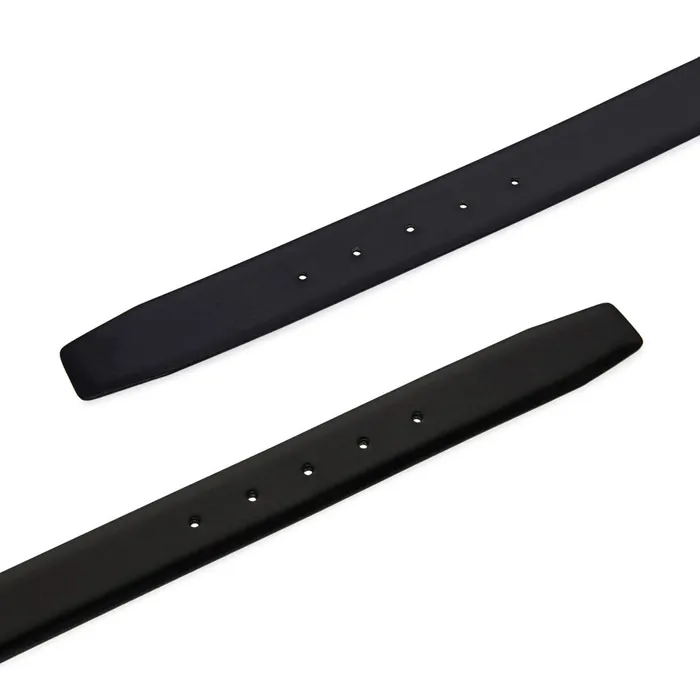 Santoni Reversible And Adjustable Black And Blue Leather Belt Men Belts