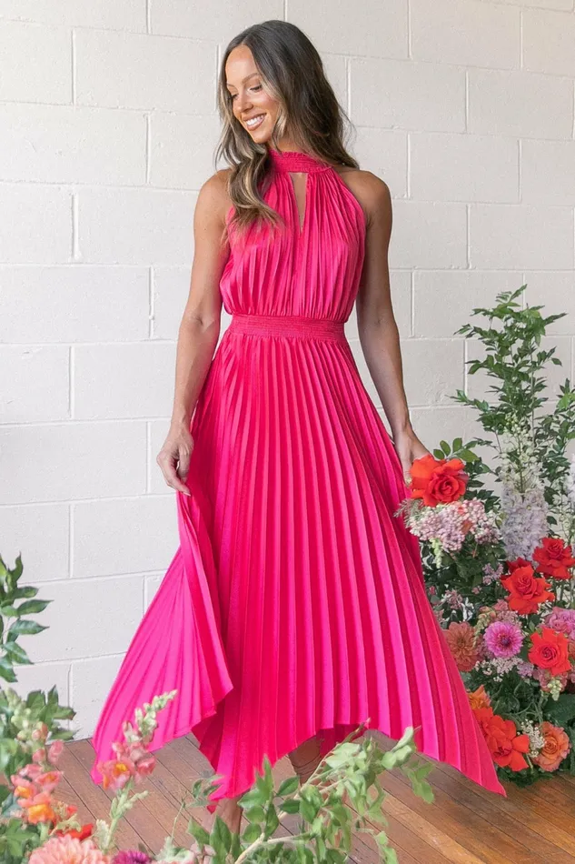Satin Dresses Dominique Dress Pink Petal and Pup Women