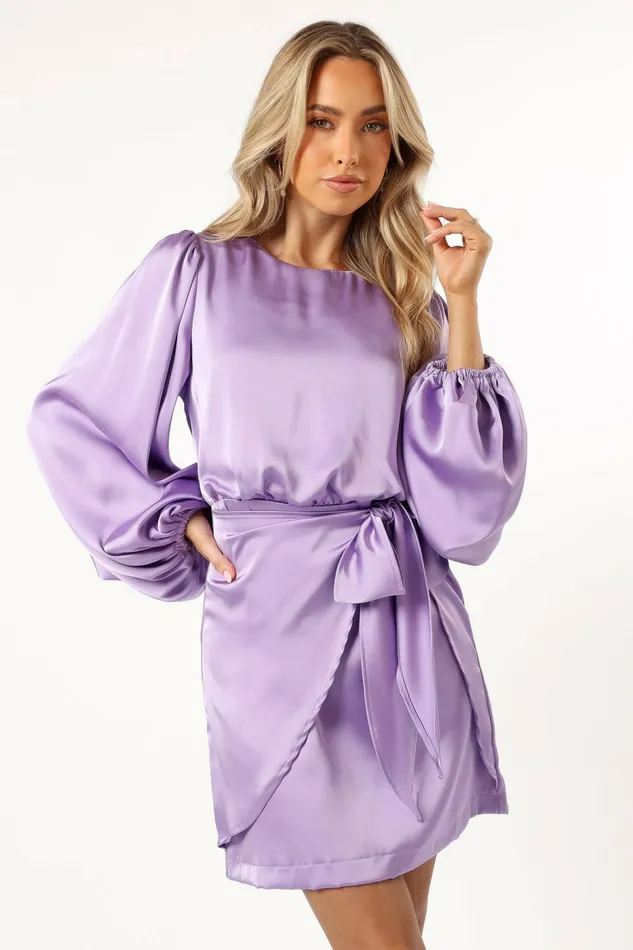 Satin Dresses Women Petal and Pup Emillia Dress Lavender