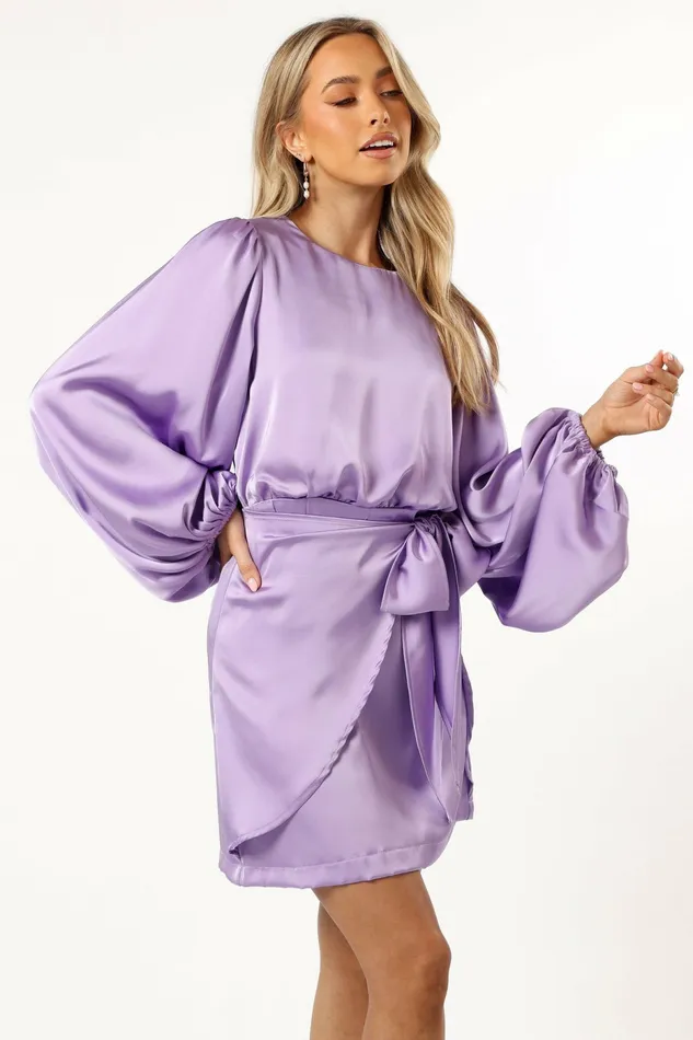 Satin Dresses Women Petal and Pup Emillia Dress Lavender