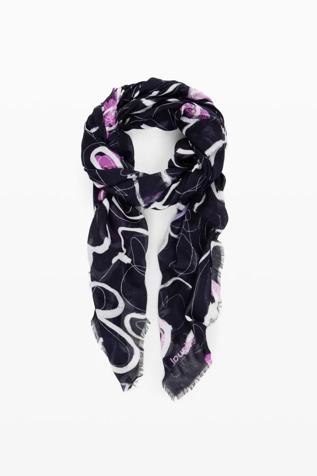 Scarves And Scarf Women Desigual Floral Scarf Blue