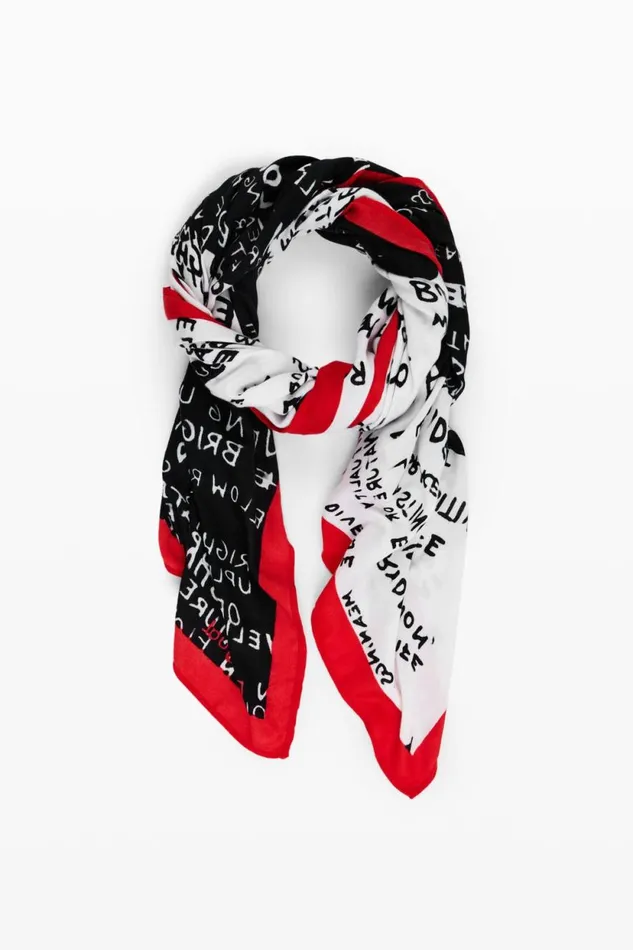 Scarves And Scarf Women Desigual Lettering Scarf Black