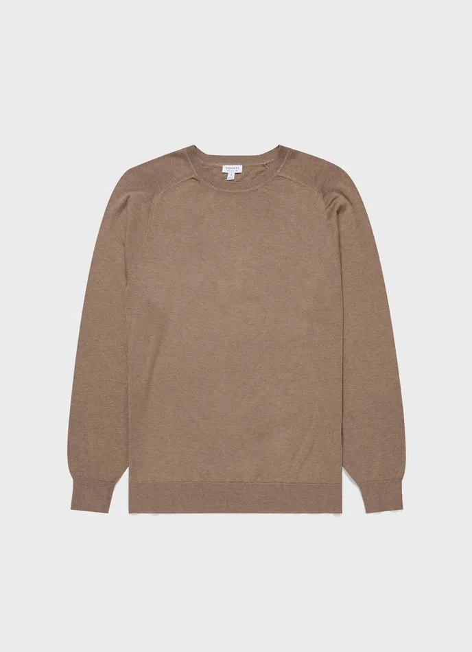 Sea Island Cashmere Crew Neck Jumper Oat Knitwear ussunspel Men