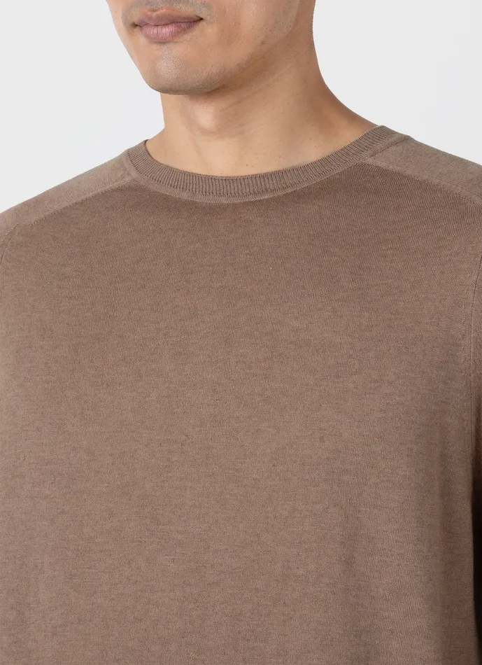 Sea Island Cashmere Crew Neck Jumper Oat Knitwear ussunspel Men Sea Island Cashmere Crew Neck Jumper Oat Knitwear ussunspel Men