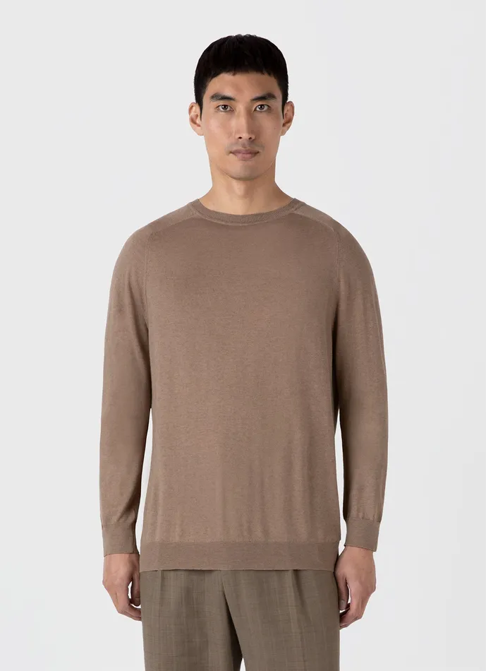 Sea Island Cashmere Crew Neck Jumper Oat Knitwear ussunspel Men Sea Island Cashmere Crew Neck Jumper Oat Knitwear ussunspel Men