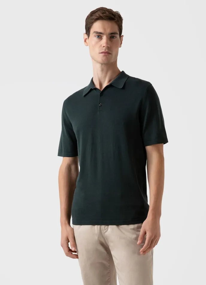 Sea Island Cotton Polo Shirt Seaweed Men SUNSPEL Polo Shirts