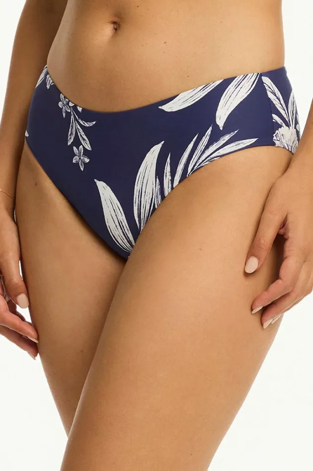 Sea Level Bottoms Aloha Mid Bikini Pant Aloha French Navy 8211 Women
