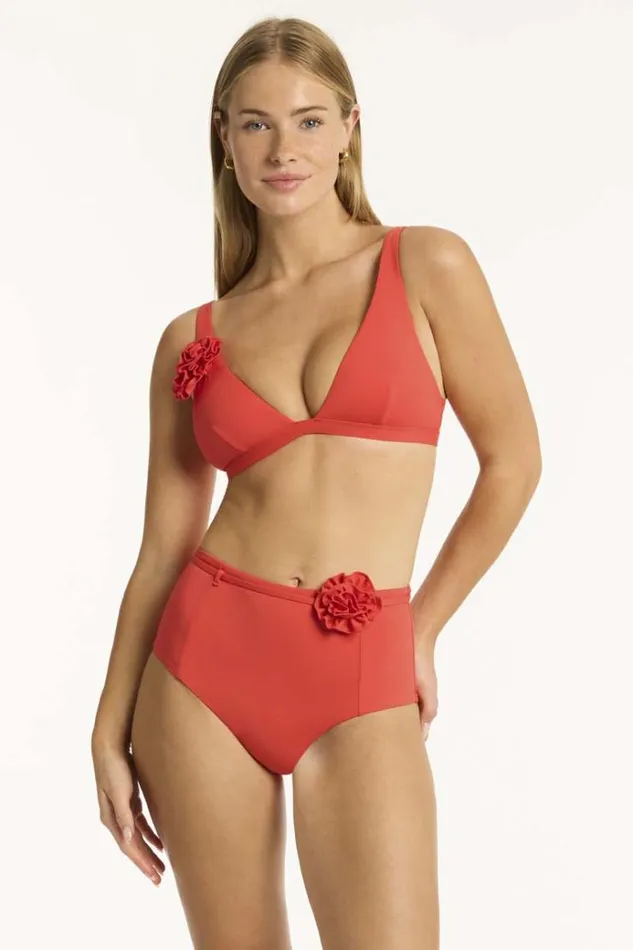 Sea Level Bottoms Casa Del Mar Belted High Waist Pant Casa Del Mar Flame 8211 Women