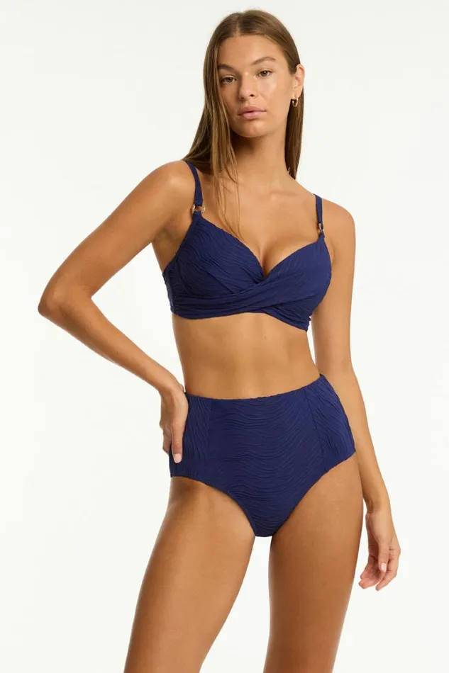 Sea Level Bottoms De Soleil Panelled High Waist Pant De Soleil French Navy 8211 Women