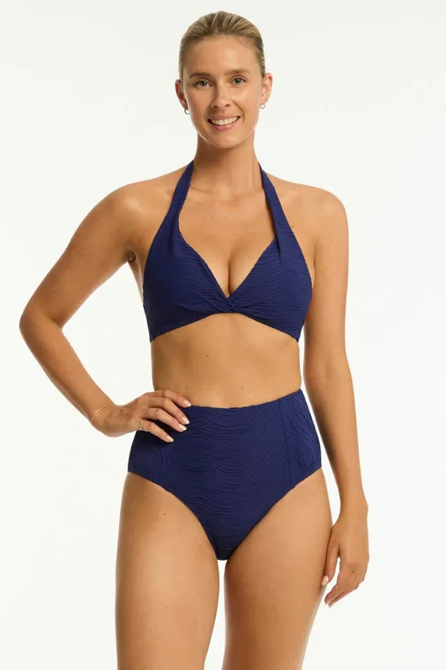 Sea Level Bottoms De Soleil Panelled High Waist Pant De Soleil French Navy 8211 Women