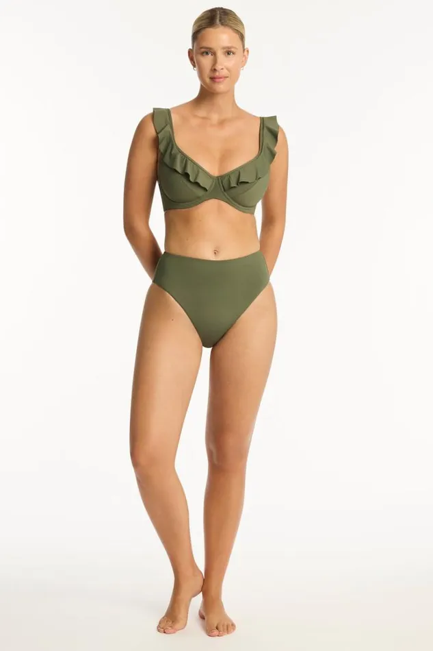 Sea Level Bottoms Eco Essentials Retro High Waist Pant Eco Essentials Khaki 8211 Women