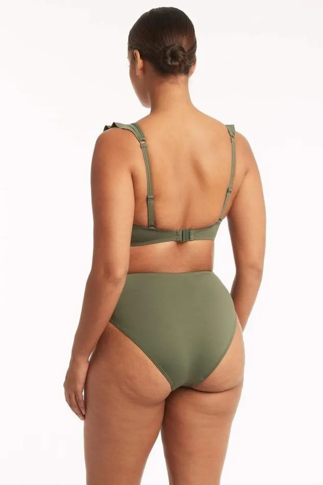 Sea Level Bottoms Eco Essentials Retro High Waist Pant Eco Essentials Khaki 8211 Women