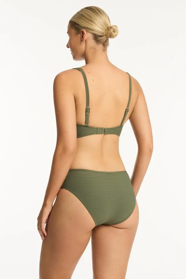 Sea Level Bottoms Spinnaker Mid Bikini Pant Spinnaker Khaki 8211 Women