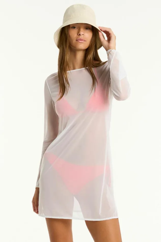 Sea Level Dresses Day Club Mesh Short Dress Day Club White 8211 Women