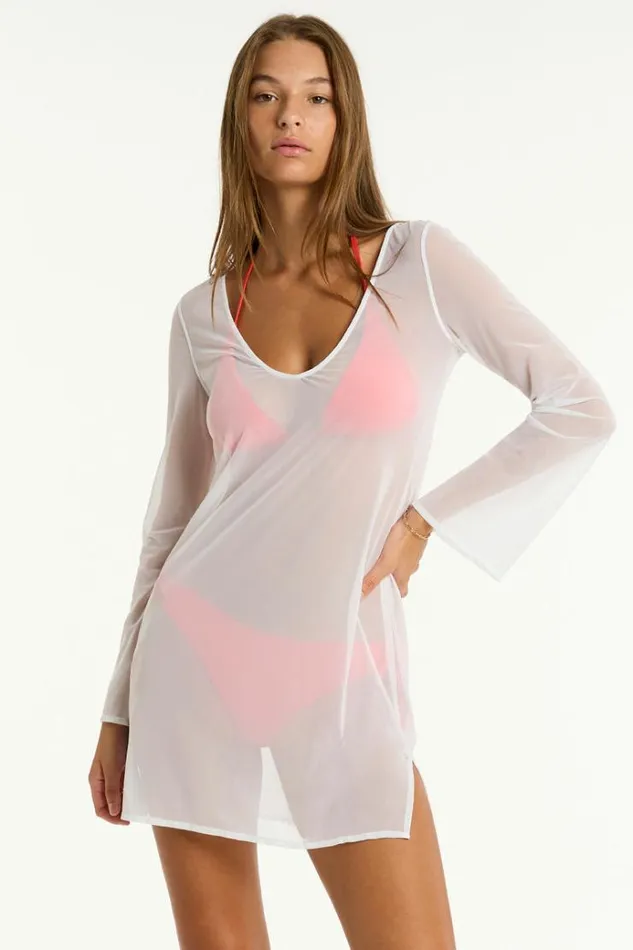 Sea Level Dresses Day Club Mesh Short Dress Day Club White 8211 Women Sea Level Dresses Day Club Mesh Short Dress Day Club White 8211 Women