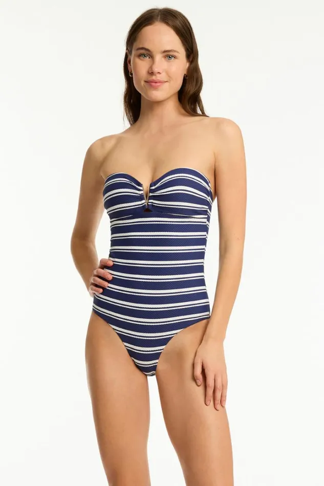Sea Level One Pieces Biarritz V Bar Bandeau One Piece Biarritz French Navy 8211 Women