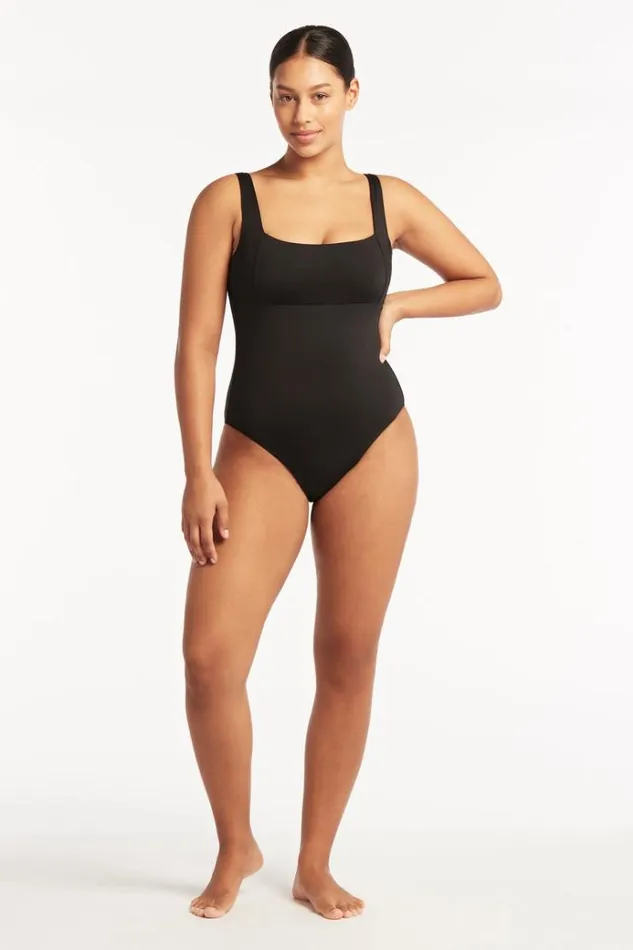 Sea Level One Pieces Eco Essentials Square Neck One Piece Eco Essentials Black 8211 Women