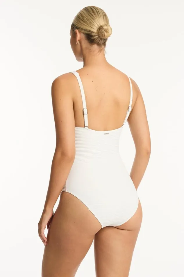 Sea Level One Pieces Spinnaker Cross Front One Piece Spinnaker White 8211 Women