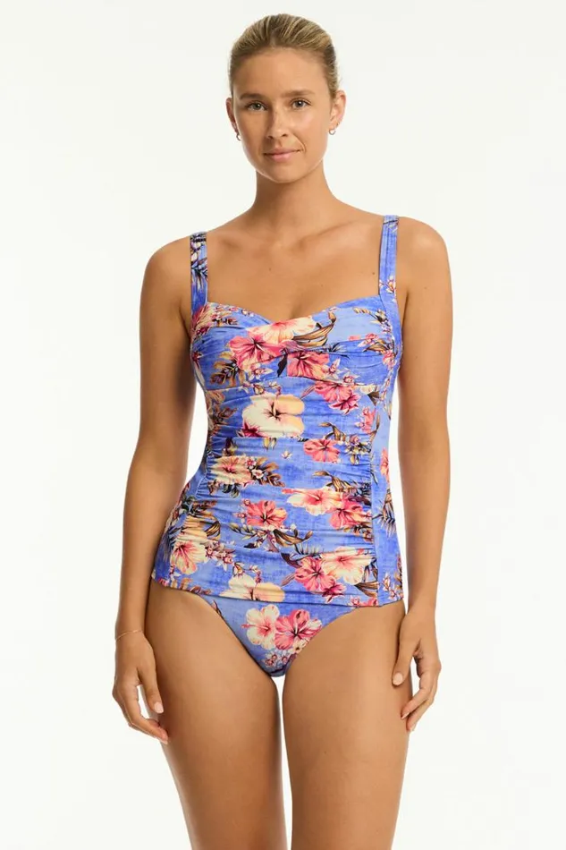 Sea Level Tankinis and Singlets Blue Hawaii Twist Front Tankini Blue Hawaii 8211 Women