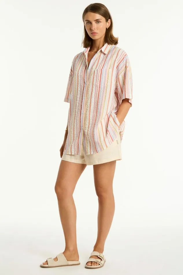 Sea Level Tops Boho Stripe Aloha Shirt Boho Stripe 8211 Women