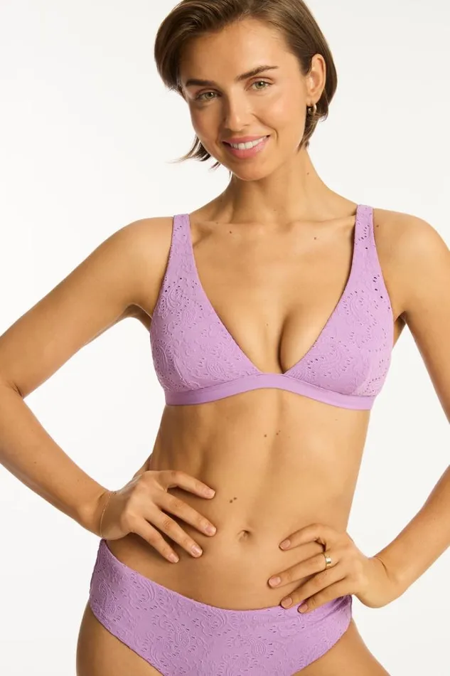 Sea Level Tops Interlace Longline Bralette Interlace Lavender 8211 Women