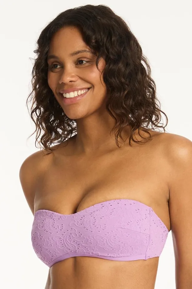 Sea Level Tops Interlace Seamless Bandeau Interlace Lavender 8211 Women