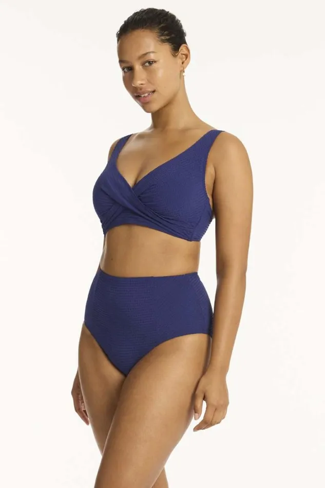 Sea Level Tops Messina Cross Front Multifit Bra Messina French Navy 8211 Women