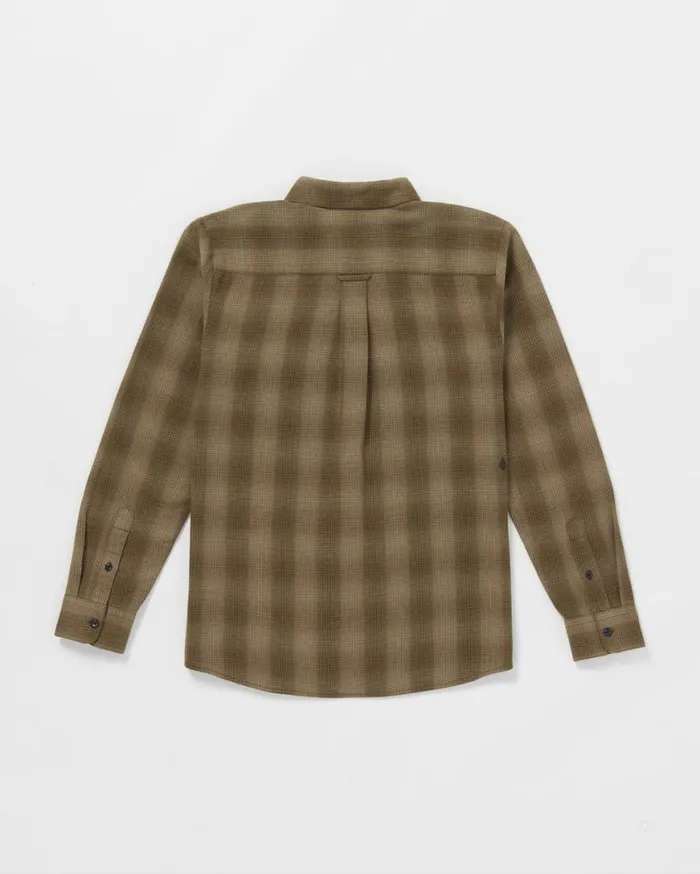 Shadowstone Flannel Long Sleeve Shirt 8211 Dark Earth Mens Volcom Shirts and Flannels